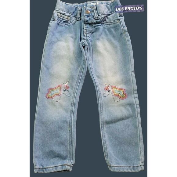 Cat & Jack Other - Cat and Jack Jeans 4T Girls Unicorns Adjustable Waist Blue